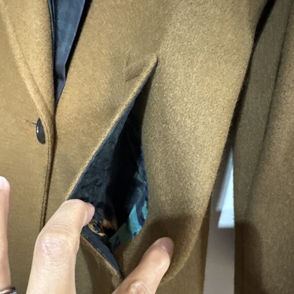 Billi By Billycoat Womens Brown Trench Coat Wool Blend Button Front Peak Lapel - Picture 4 of 16